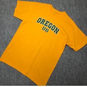Oregon Ducks NCAA Graphic T Shirt Yellow Green Logo Tee Adult Large